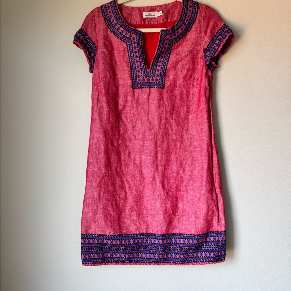 EUC Vineyard Vines Pink Embellished Tunic Top